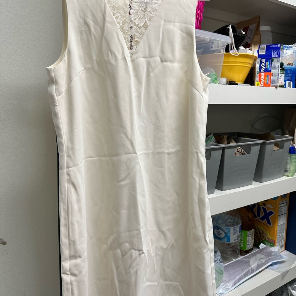 H&M Cream Lace-Trimmed Dress